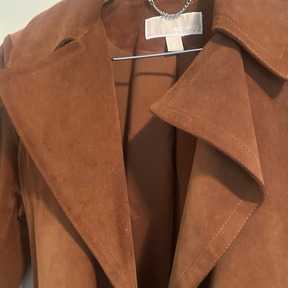 Michael Kors Brown Suede Trench Coat - Picture 2 of 5